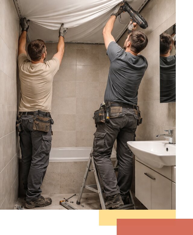 Монтаж натяжного потолка в ванной в Сатке быстро и качественно