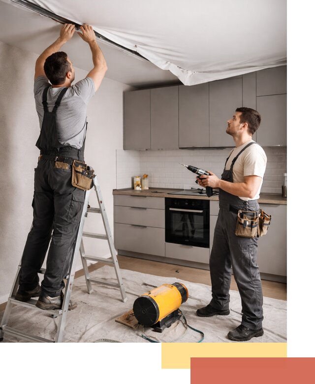 Монтаж натяжного потолка на кухне в Сатке