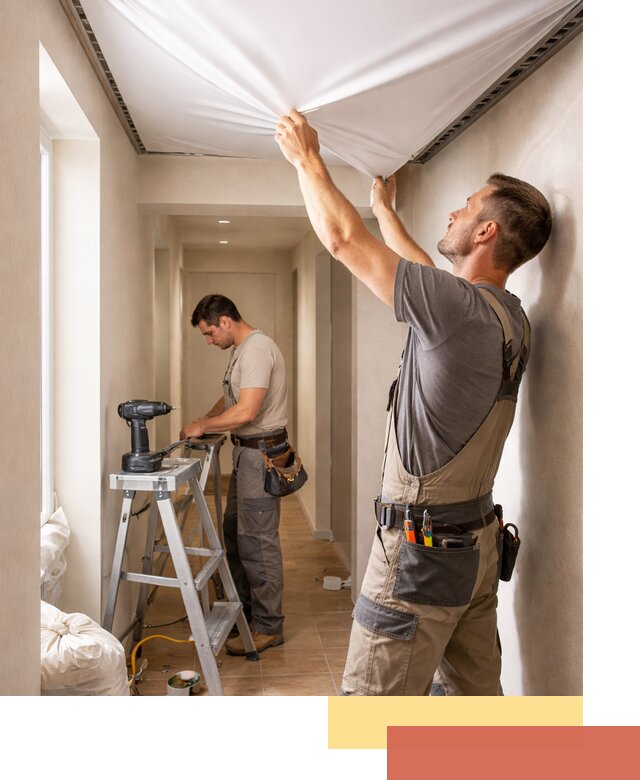 Монтаж натяжного потолка в прихожей в Сатке