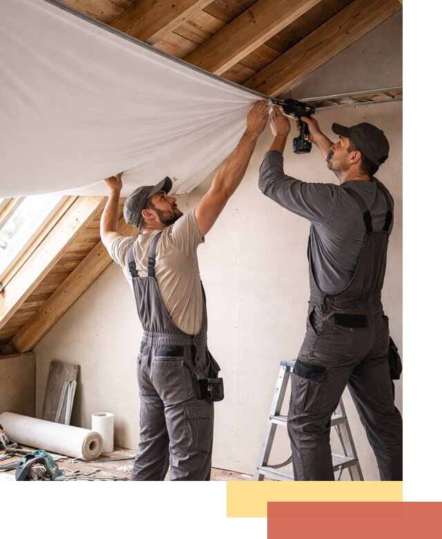 Монтаж натяжного потолка в мансарде в Сатке