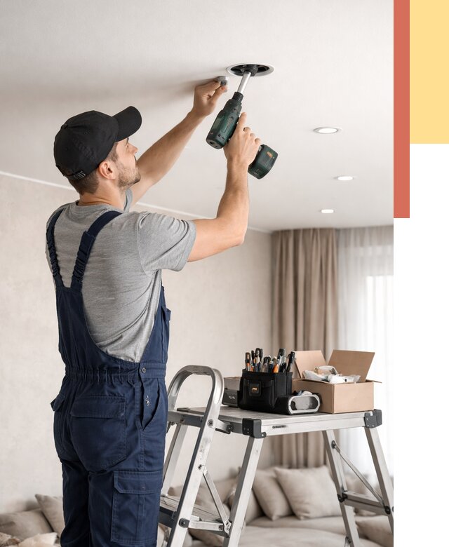 Установка и монтаж точечных светильников в натяжной потолок в Сатке от 1862 руб. | ОТДЕЛОЧНИК-Стк