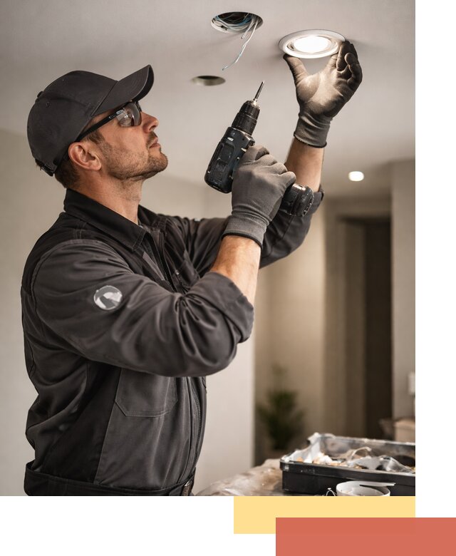 Установка точечных светильников в натяжной потолок в Сатке