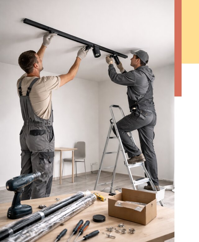 Установка трековых светильников в натяжной потолок в Сатке от 4344 руб. | ОТДЕЛОЧНИК-Стк