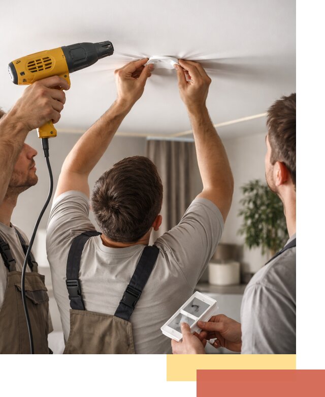 Ремонт прокола полотна натяжного потолка в Сатке