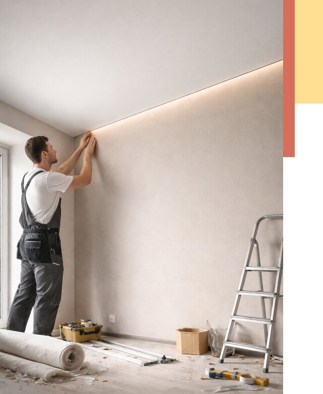 Теневые натяжные потолки в Сатке от 8482 руб. под ключ | ОТДЕЛОЧНИК-Стк