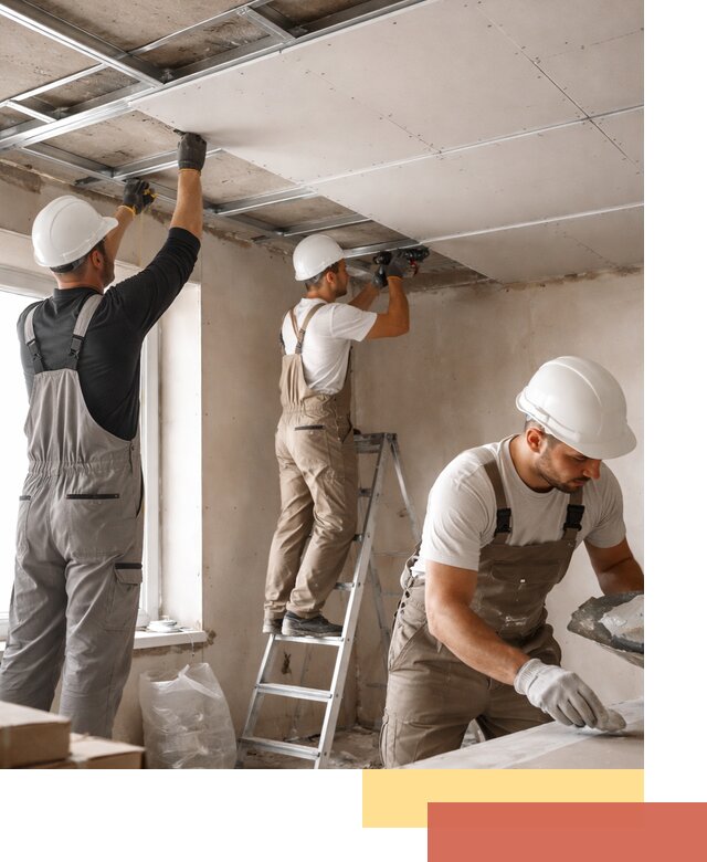 Одноуровневый потолок из гипсокартона в Сатке — монтаж и отделка