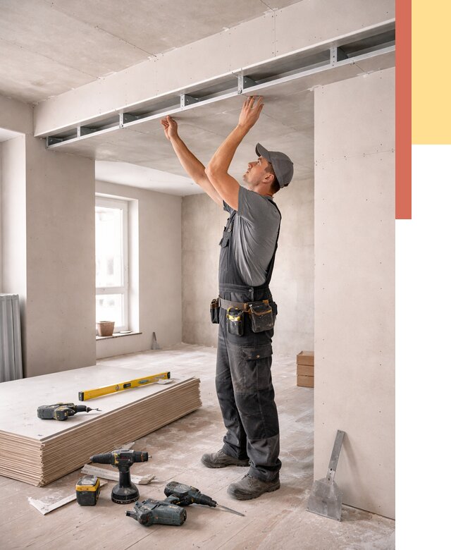 Потолок из гипсокартона с нишей в Сатке от 1293 руб. под ключ | ОТДЕЛОЧНИК-Стк