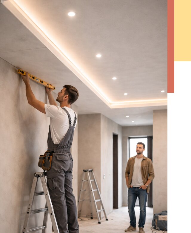 Потолок из гипсокартона с подсветкой в Сатке от 776 руб./м2 под ключ | ОТДЕЛОЧНИК-Стк