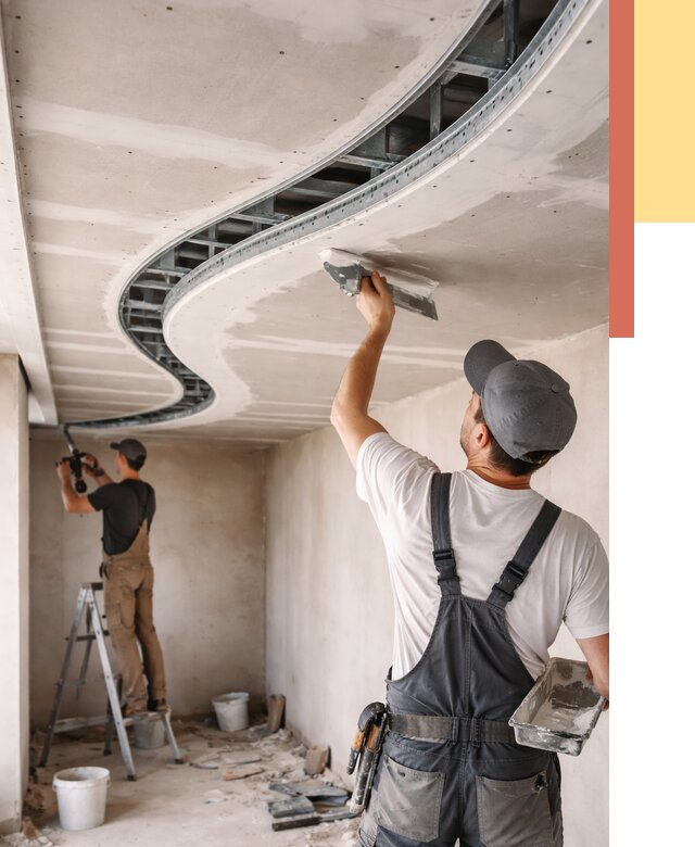 Криволинейный потолок из гипсокартона в Сатке от 2172 руб./м2 | ОТДЕЛОЧНИК-Стк