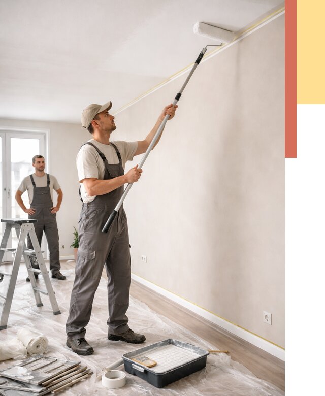 Покраска потолка из гипсокартона в Сатке от 4655 руб./м2 — услуги под ключ | ОТДЕЛОЧНИК-Стк