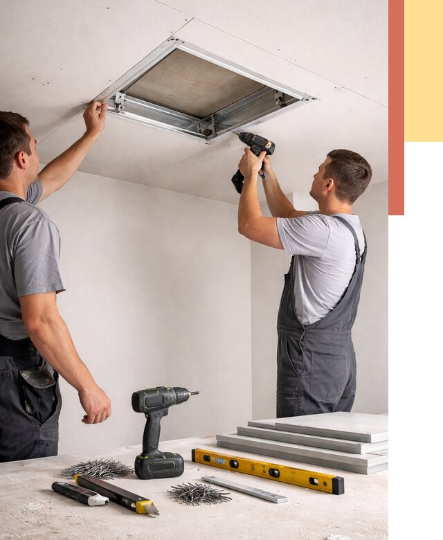 Установка люка в потолок ГКЛ в Сатке от 2586 руб. под ключ | ОТДЕЛОЧНИК-Стк