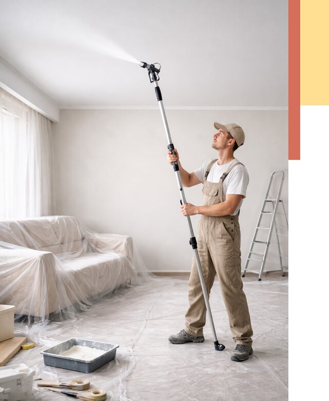 Покраска потолка краскопультом в Сатке от 4655 руб. быстро и недорого | ОТДЕЛОЧНИК-Стк